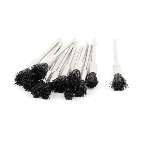 11 Pcs 2.3mm Mandrel Black Bristle Pen Polishing Brush Buffer Rotary Tool