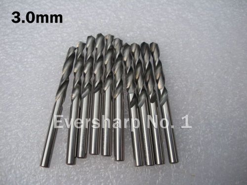 New 10pcs Solid Carbide Straight Shank Twist Drills Dia 3.0mm