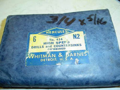 BRAND NEW LOT OF 6 PCS #8 HSS C&#039;DRILLS WHITMAN &amp; BARNES 3/4&#034; X 5/16&#034; FREE SHIP