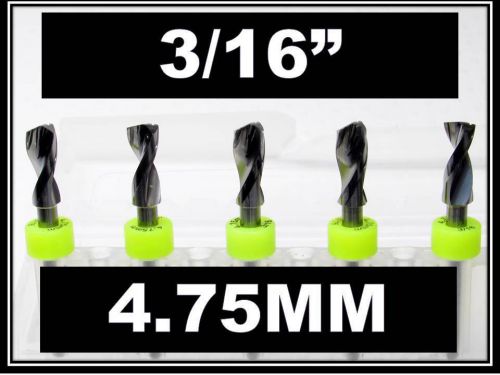 3/16&#034; - 4.75mm - 1/8&#034; shank  carbide drill bits five pcs cnc dremel model hobby for sale