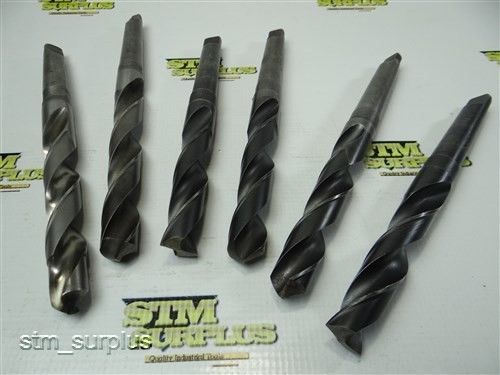 NICE LOT 6 HSS MORSE TAPER SHANK TWIST DRILLS 25/32&#034; &amp; 49/64&#034; WITH 2MT STANDARD