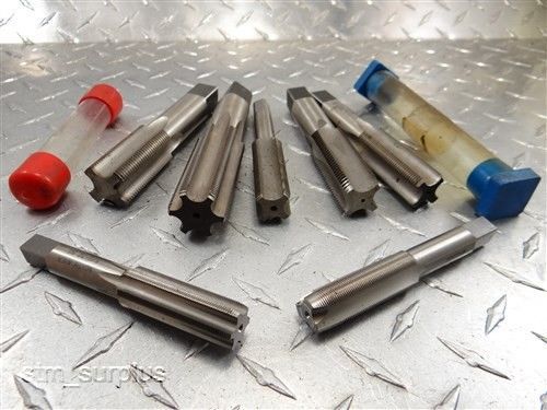 LOT OF 7 HSS HAND TAPS 5/8&#034;-32NS TO 1&#034;-20NEF BATH SWANSON H&amp;W