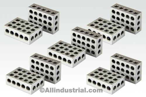 5 MATCHED PAIRS ULTRA PRECISION 1-2-3 BLOCKS 23 HOLES .0001&#034; MACHINIST 123