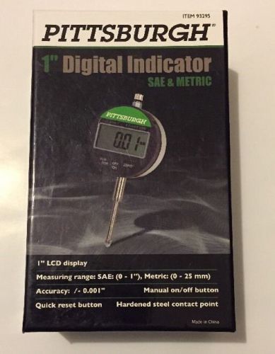 Pittsburgh 1&#034; Digital Indicator SAE &amp; Metric 93295 New