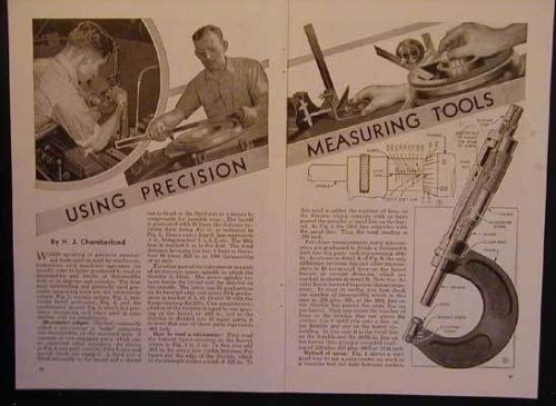 Using precision measuring tools 1944 how-to article for sale