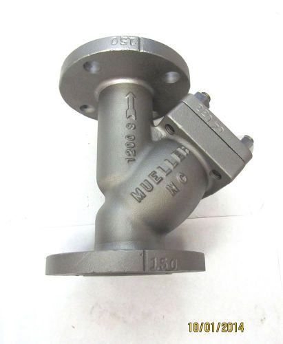 1.5&#034; INCH MUELLER Y-STRAINER, 761-SS, 150# FLANGE, CF8M STAINLESS STEEL