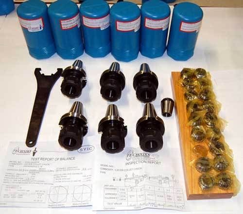 25 pc techniks cat 40 er 32-2.76&#034; cnc collet chucks kit for sale