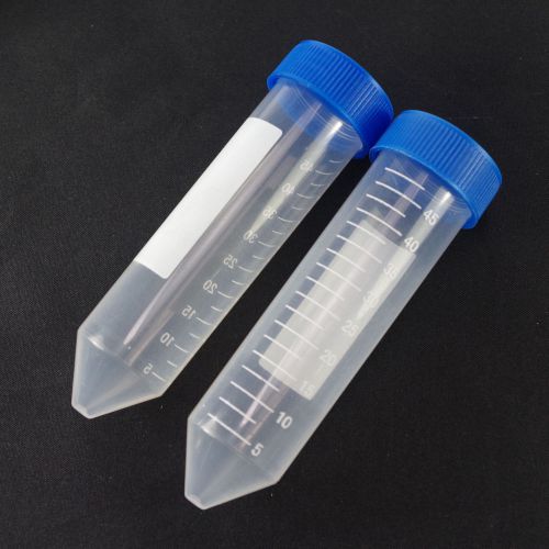 50ml plastic test tubes centrifuge tubes v-bottom new x2 for sale