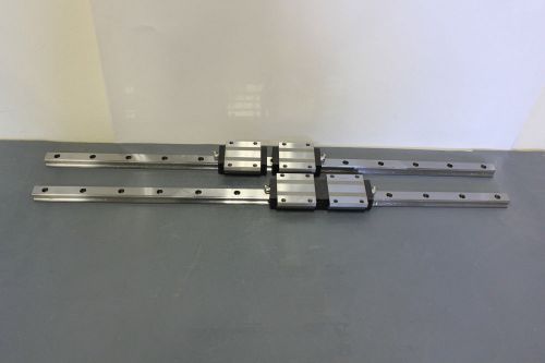 2 THK CAGED BALL LM GUIDE LINEAR BEARINGS &amp; RAILS SHS20 750mm 4 BLOCKS