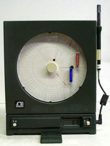 OMEGA CT485B-110V TEMPERATURE/RELATIVE HUMIDITY CIRCULAR CHART RECORDER &amp; SENSOR