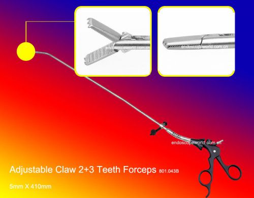Brand New Adjustable Claw 2+3 Teeth Forceps Laparoscopy