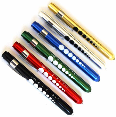 6 Professional Medical Diagnostic Penlights With Pupil Gauge