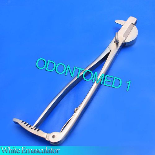 White Emasculator 12&#034; With Ratchet Castation veterinary Instruments-ODM-583