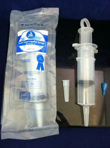 50 DYNAREX 60cc STERILE PISTON IRRIGATION RING TOP SYRINGES w/ CAP &amp; TIP 4262