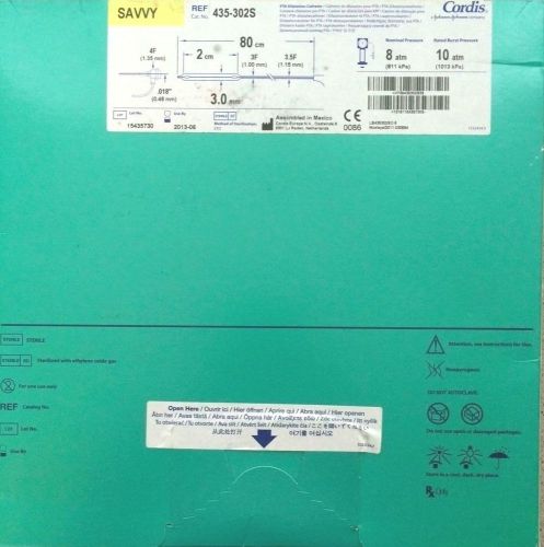 Cordis SAVVY PTA Dilatation Cath, 4F  80cm x 3.0mm  REF: 435-302S