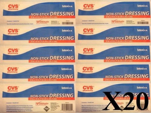 20-3&#039;&#039; X 8&#039;&#039; Non-Stick Dressing Latex Free, First Aid Supplies, Hunters/Prepper