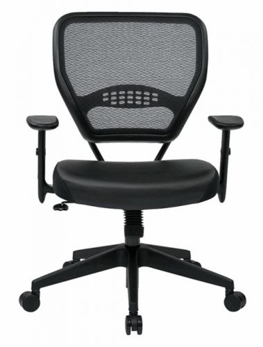 Space seating  dark air grid back w/ black eco leather seat, managers chair for sale