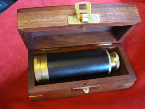 Desk Nautical Ship Telescope w/ Walnut Box Pier One Desk Decor