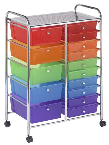 Ecr4kids 15-drawer mobile organizer, assorted colors - free shipping for sale