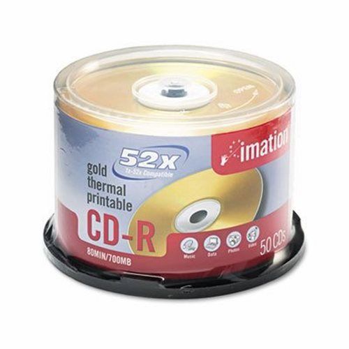 Imation CD-R Discs, 700MB/80min, 52x, Spindle, Gold, 50/Pack (IMN17300)