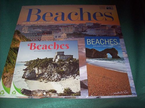 Matching Collection World Beaches 2015 Wall Calendar Big Mini &amp; 2 Year Planner