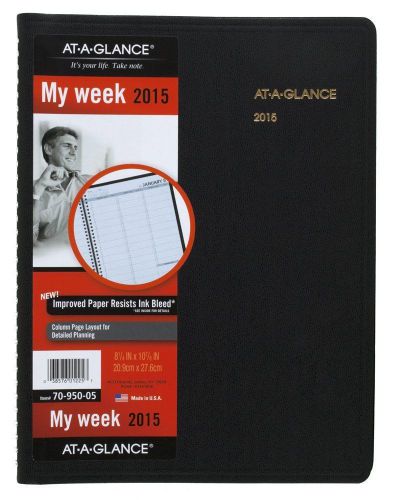 AT-A-GLANCE Weekly Planner 2015, Wirebound, 8.25 x 10.88 Inch Page Size, Black