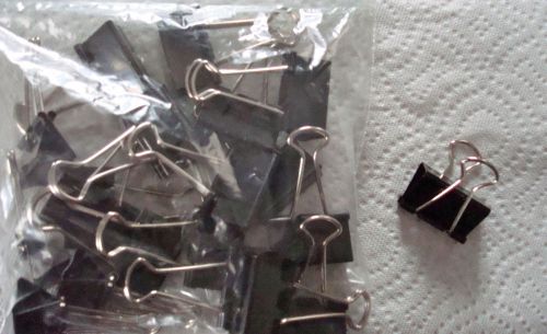 Document Binder Clips—Medium black (1.25” = 31.75mm) packs of 20