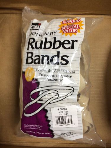 NIP CLI 56607 RUBBER BANDS, SIZE 107, 1 LB/BAG, 7&#034; x 5/8&#034;, NATURAL COLOR