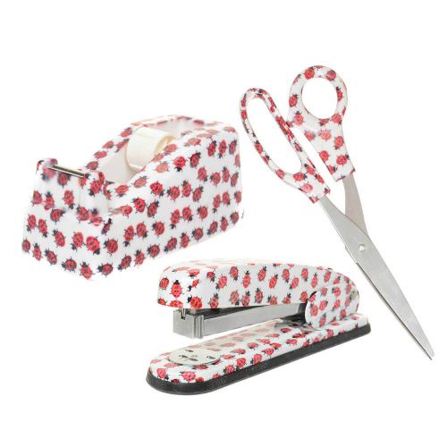 LADYBUG SATIONERY SET ( STAPLER, TAPE DISPENSER, SCISSORS )