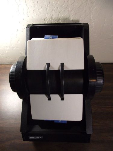 Vintage Business Size Black Metal Rolodex Model 2254 with some Cards &amp; Dividers