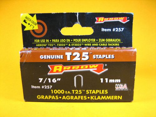 Arrow -  257 -  Genuine T25 Staples, 1000ea. 7/16&#034; 11mm