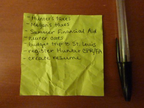 Found Post It Note List