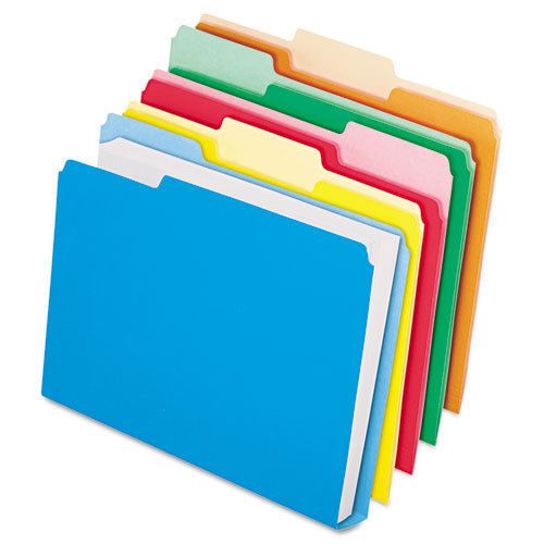 DoubleStuff File Folders, 1/3 Cut, Letter, Assorted, 50/Pack