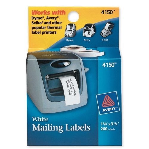 Avery Multipurpose Label - 3.50&#034; Width x 1.13&#034; Length - 260 / Box - White