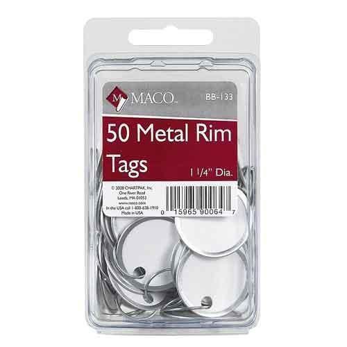 Chartpak tag key metal rim 1.25 diameter 50 count for sale