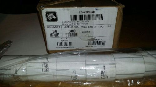 572474 ZEBRA LABEL ROLLS LD-Y5BH5B (12 CT) 2.000 X 1.125