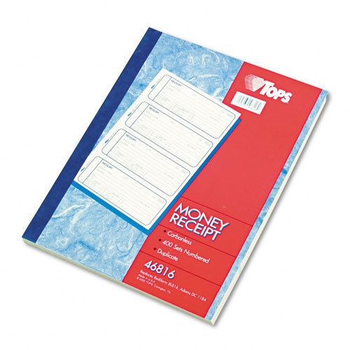 TOPS Money &amp; Rent Receipt Books, 7.25x2.75, Carbonless 2-Part, 400 Sets/Book