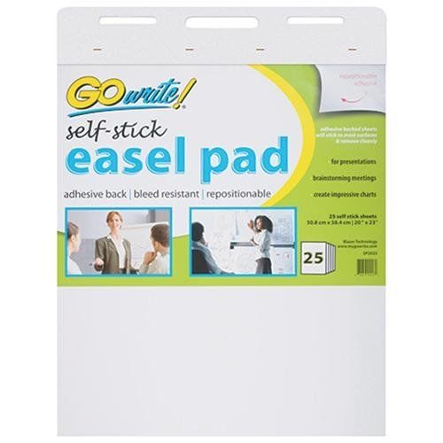 Gowrite! Self-stick Easel Pad - 25 Sheet - 1.99 Lb - 20&#034; X 23&#034; - 1 Each (sp2023)