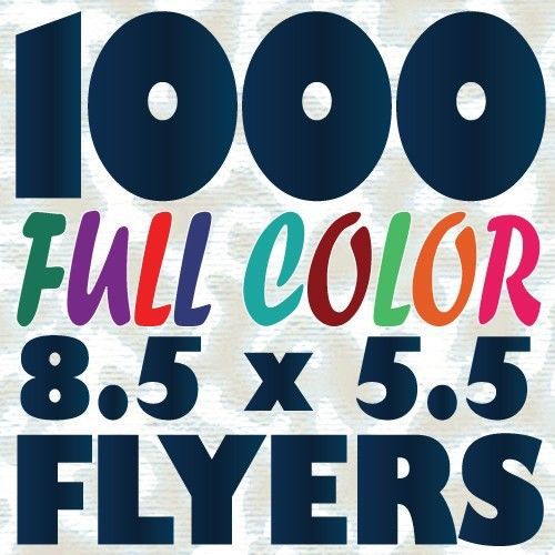 1000 8.5x5.5 half-letter size full color 2-side flyer printing on 100lb aq for sale