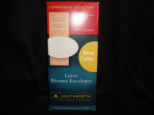 Southworth 50 pk Linen Resume Envelopes, Connoisseur Collection, Almond #24