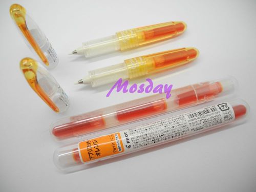 2Pcs Pilot Petit2 SNP-15M Mini Medium Nib Sign Pen+ 6 Cartridges, APRICOT ORANGE