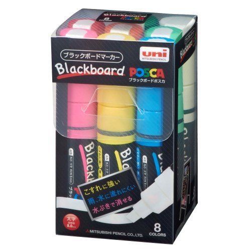 Mitsubishi Pencil Uni Posca Blackboard 8 Colors Marker Set, bold (Japan Import)