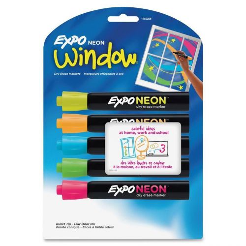 New expo neon bullet tip dry erase markers in assorted colors for sale