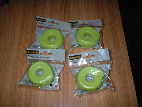 4 SCOTCH MAGIC TAPE DONUT DISPENSERS NEW FREE SHIPPING