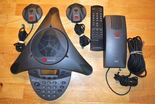 POLYCOM VTX1000 SOUNDSTATION PROFESSIONAL CONFERENCE PHONE W/MICS/REMOTE NICE!