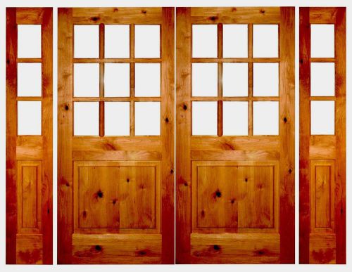 Knotty alder 3/4 glass exterior doors patio doors 72&#034; x 80&#034; with sdl lights for sale