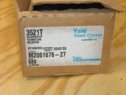 New in Box Yale Door Closer 3521T Holder/Stop Thumb Turn Hold Open Alum Finish