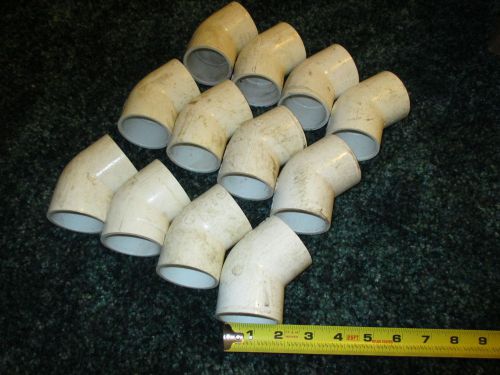 Lot of Twelve ( 12 ) Schedule 40  1-1/2&#034; PVC 45 Elbows Slip x Slip