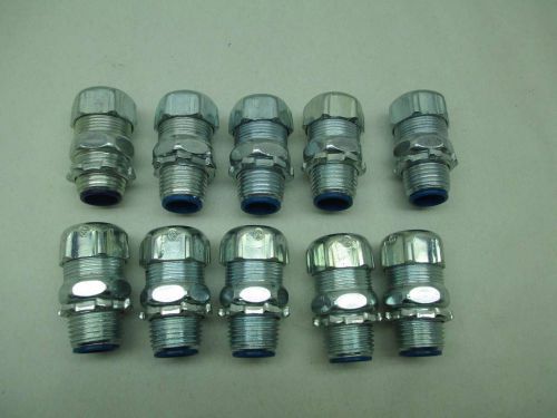 LOT 10 NEW THOMAS&amp;BETTS 1/2IN NPT LIQUID TIGHT ADAPTER FITTING D382281