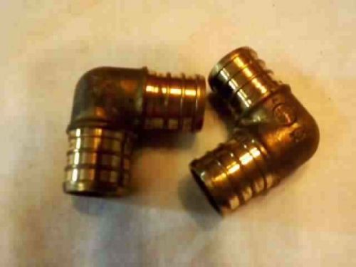 (2) 3/4&#034; PEX Elbows - Brass Crimp Fitting